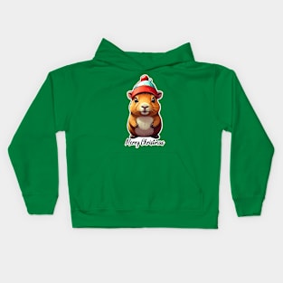 Capybara Christmas, Cute Capybara Kids Hoodie